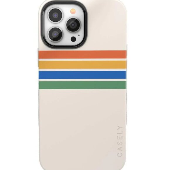 Pre-Loved, Barely Used, Casely Totally Groovy Rainbow Case for iPhone 13 Pro Max - Picture 1 of 12